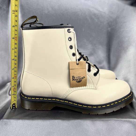 DR. Martens 1460‎ Boots Men's 14 Cream Combat Smooth Leather 31008 90's Grunge - Picture 4 of 17